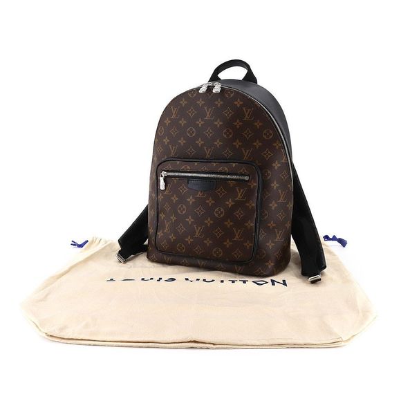 Louis Vuitton Monogram Macassar Josh NV Backpack Rucksack Brown Black - Picture 1 of 8